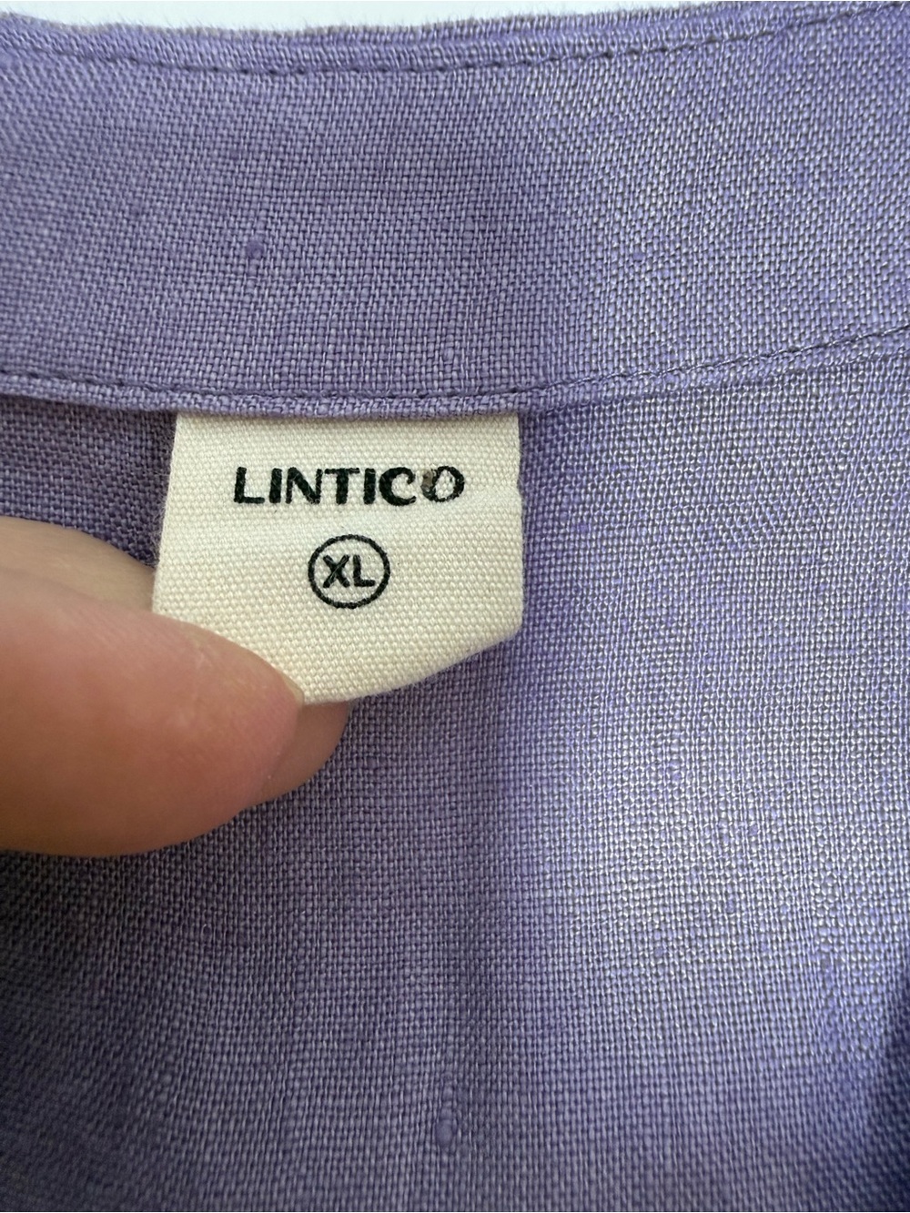 Lintico 100% Linen Wrap Front Top Jacket Cross Over Lagenlook Lavender Purple XL - Picture 3 of 10